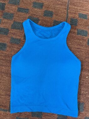 Bright Blue Ribbed Tank Top